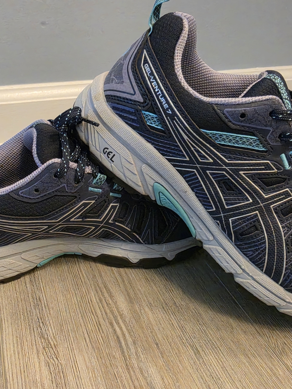Asics Women's Athletic Shoes in Navy with Teal Accents